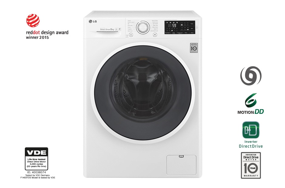 LG 8KG TurboWash™ Front Load Washing Machine, F1408DC3W